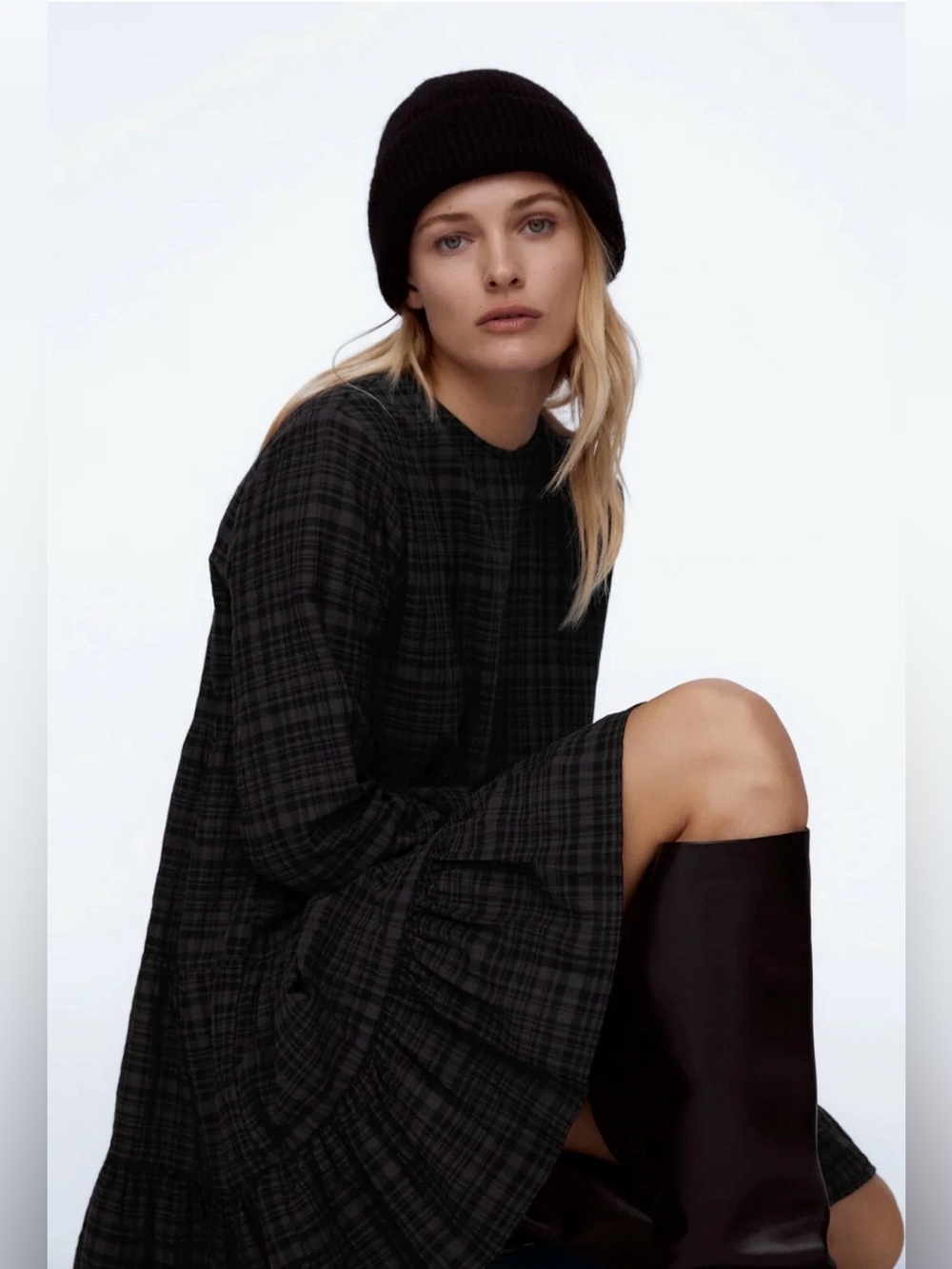 Zara Plaid Tierd Dress - Picture 3 of 10